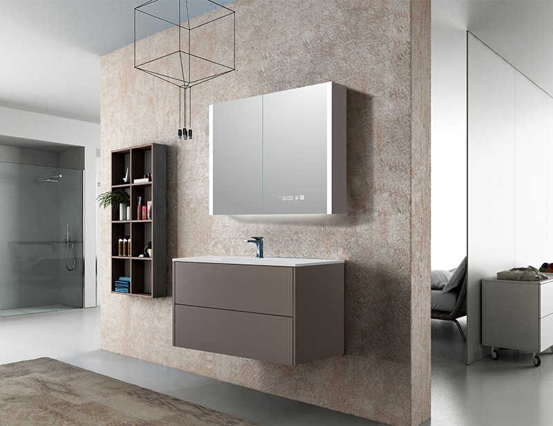 Mosmile Framless Wall Hang LED Bathroom Mirror Cabinet