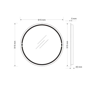 Mosmile Home Round Wall Hanging Touch Switch LED Bathroom Mirror