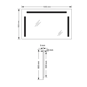 Mosmile Frameless Time Display LED Backlit Lighted Bathroom Mirror