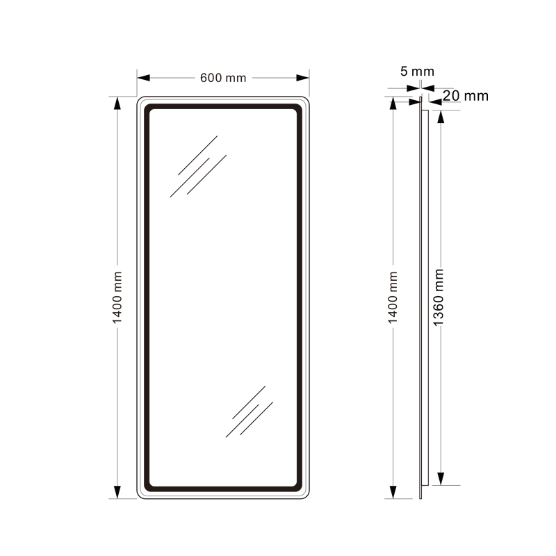 Mosmile Cheap Wall LED Full-length Framed Bathroom Mirror