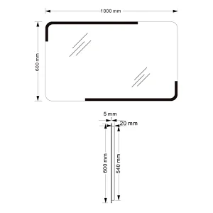 Mosmile Fog Resistant Frameless Bathroom Illuminated Mirror