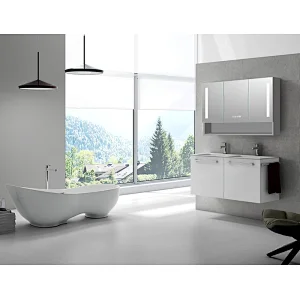 Mosmile Frameless Wall LED Bathroom Mirror Cabinet with Shelf