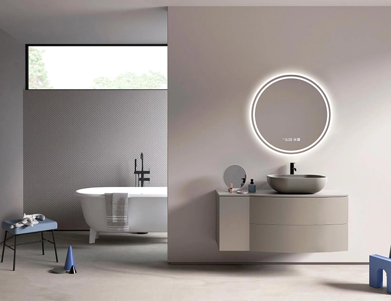 Mosmile Frameless LED Round Bathroom Illuminated Mirror