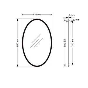 Mosmile Wall Mounted Oval LED Lighted Bathroom Mirror