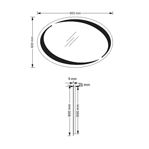 Mosmile Wall Oval Anti-fog LED Illuminated Light Bathroom Mirror