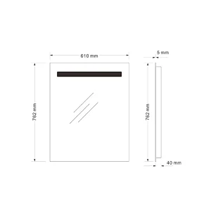 Mosmile Illuminated  Wall Anti-fog Bathroom Mirror with LED Light