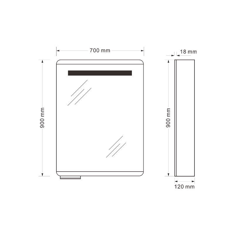 Mosmile Defogging LED Bathroom Mirror Cabinet with Shelf