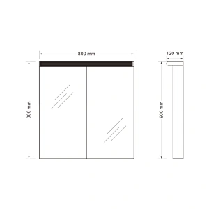 Mosmile Lighting Panel Aluminium LED Bathroom Mirror Cabinet