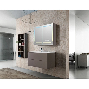 Mosmile Home LED Illuminated Rectangle Bathroom Mirror Cabinet