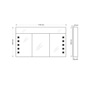 Mosmile Wall Weather Dimming Bathroom Mirror Cabinet with LED