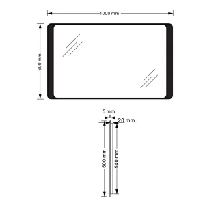 Mosmile Rectangle LED Light  Anti-fog Bathroom Illuminated Mirror