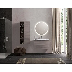 Mosmile Hotel LED Lighted Round Bluetooth Bathroom Mirror