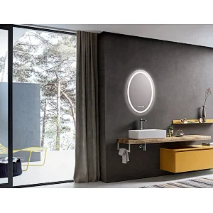 Mosmile Illuminated  Wall Anti-fog LED Oval Bathroom Mirror