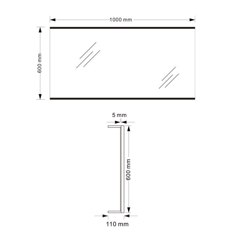 Mosmile Hotel Time Display LED Light Panel Bathroom Mirror