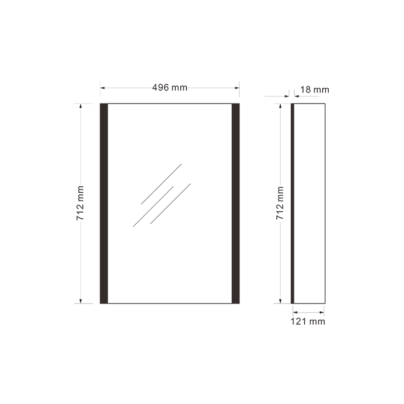 Mosmile Wall Lighting 1 Door LED Bathroom Mirror Cabinet
