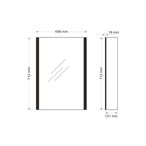 Mosmile Wall Lighting 1 Door LED Bathroom Mirror Cabinet