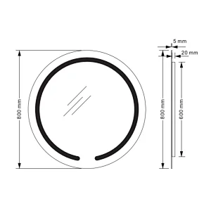 Mosmile Hotel Anti-fog Round LED Frameless Bathroom Mirror