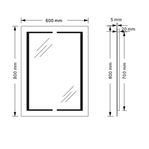 Mosmile Rectangle Wall Defogging Home LED Backlit Bathroom Mirror