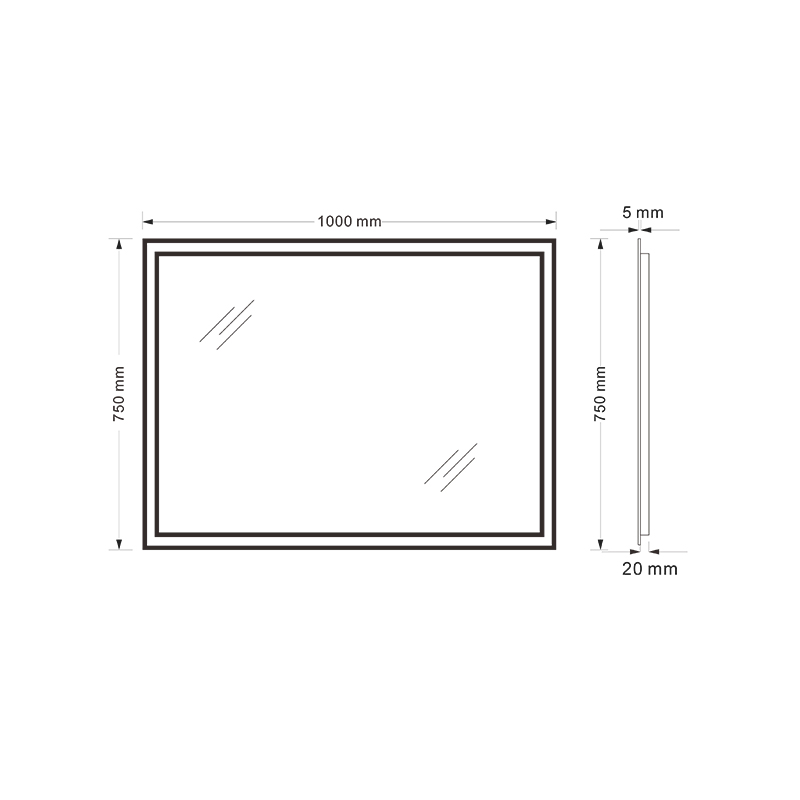 Mosmile Modern Rectangle LED Illuminated Anti-fog TV Bathroom Mirror
