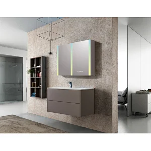 Mosmile Modern Illuminated LED Lights Bathroom Mirror Cabinet