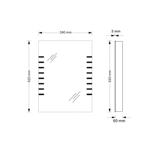 Mosmile Modern Rectangle Anti-fog Bathroom LED Illuminated Mirror