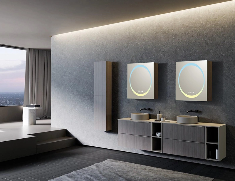 Mosmile Frameless LED Dimming Bathroom Mirror Cabinets