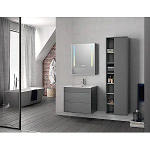 Mosmile Hotel Storage LED Dimming Bathroom Mirror Cabinet