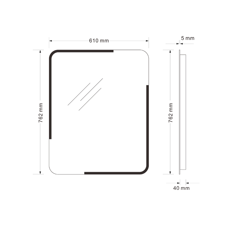Mosmile Customized Rectangle LED Wall Bathroom Mirror with TV