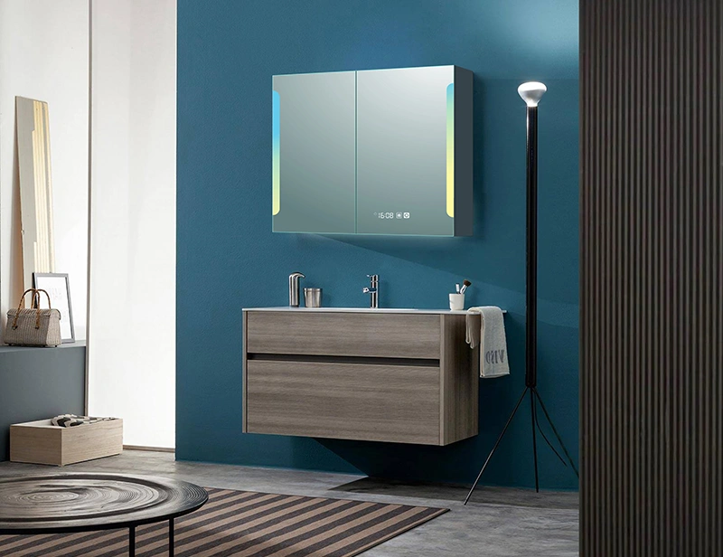 Mosmile Elegant Wall Framless LED Bathroom Mirror Cabinet