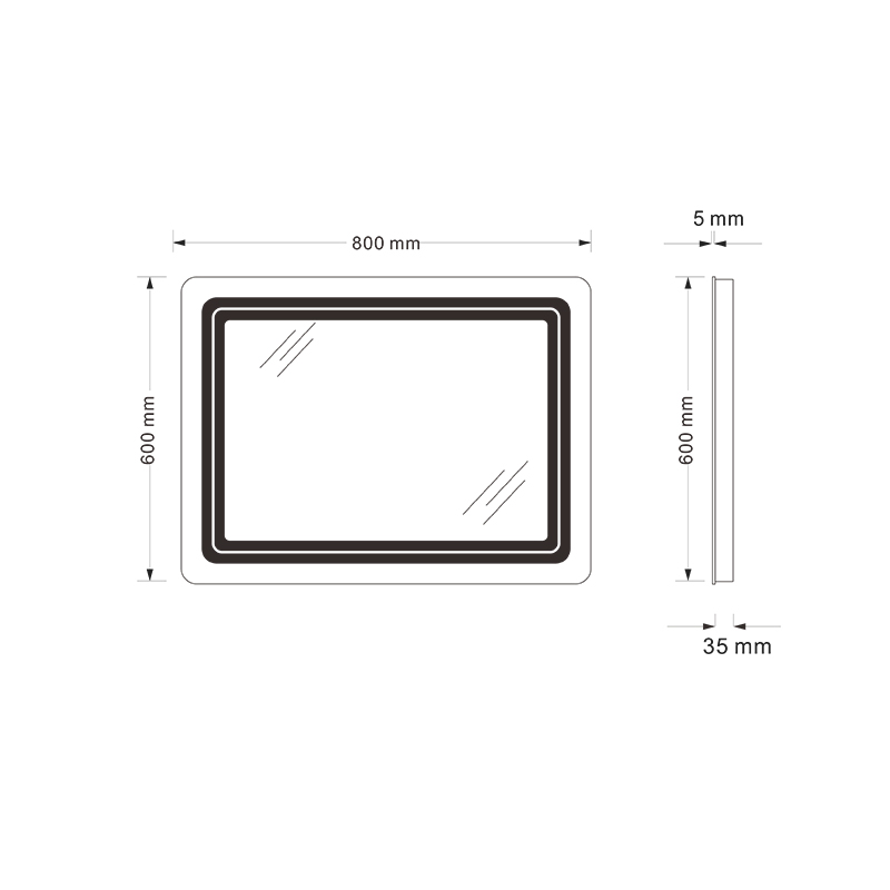 Mosmile Wall Hotel Bathroom Mirror with LED Backlit Light