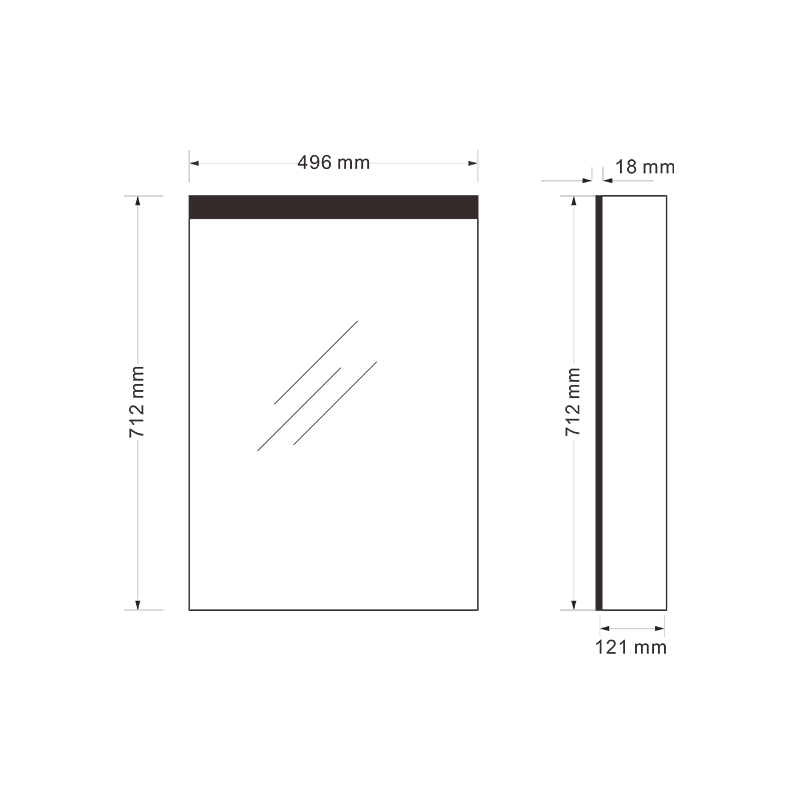 Mosmile Rectangle Illuminated LED Bathroom Mirror Cabinet