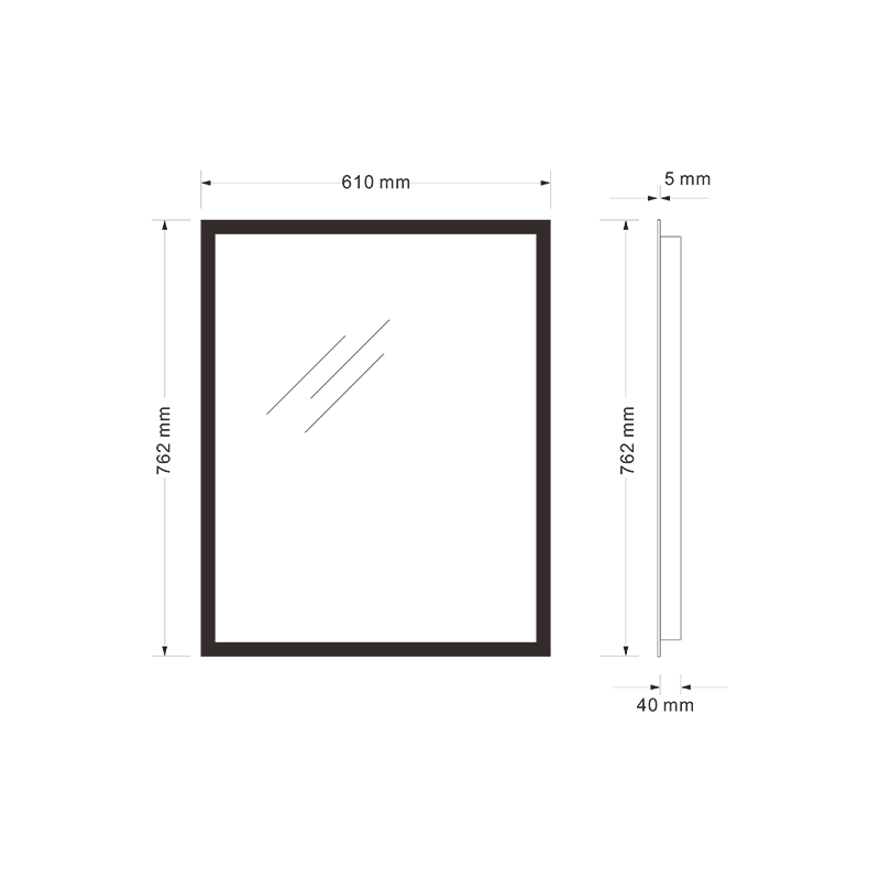 Mosmile Hotel Illuminated LED Light Rectangle Dimming Bathroom Mirror