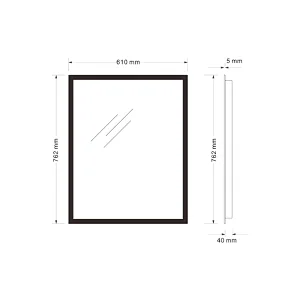 Mosmile Hotel Illuminated LED Light Rectangle Dimming Bathroom Mirror