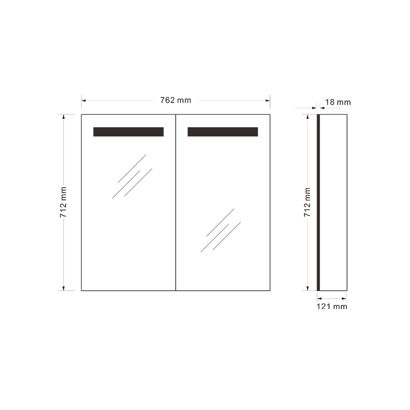 Mosmile Anti-fog LED Illuminated Bathroom Mirror Cabinet