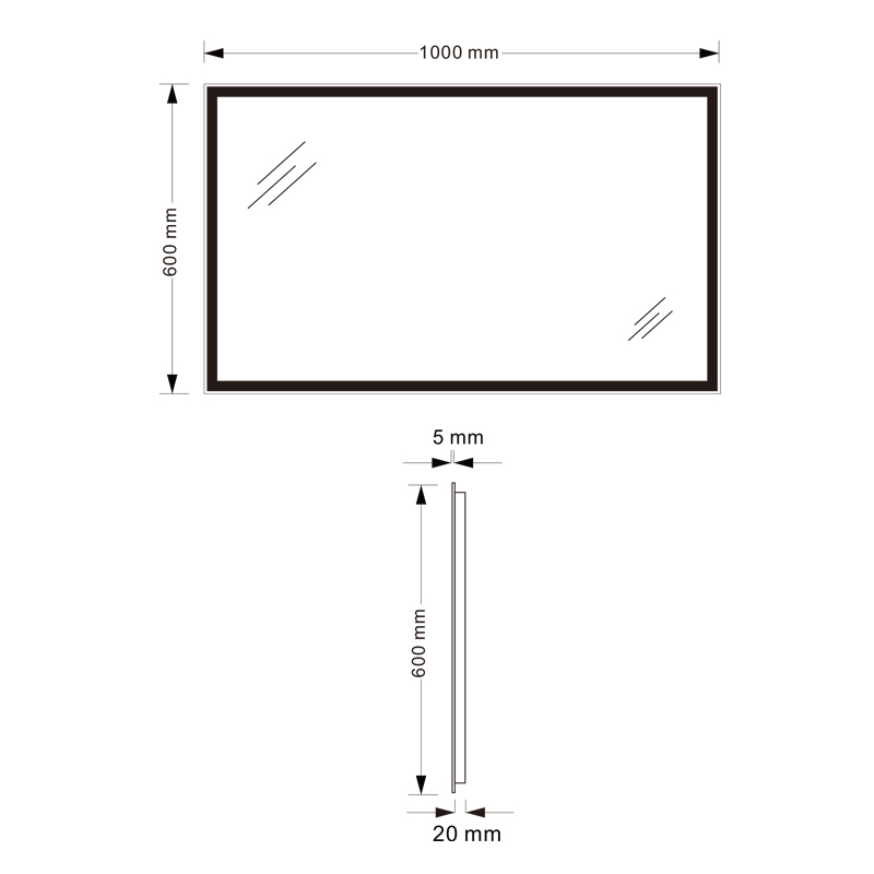 Mosmile Hot Defogging Wall Plastic Framed LED Bathroom Mirror