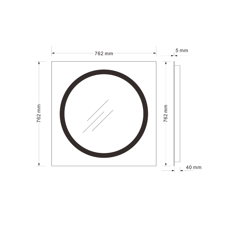 Mosmile Wall Home Square LED Bathroom Mirror with Defogging