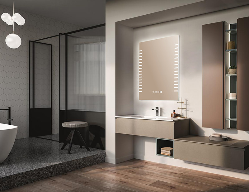 Mosmile Cheap Rectangle Illuminated LED Light Anti-fog Bathroom Mirror