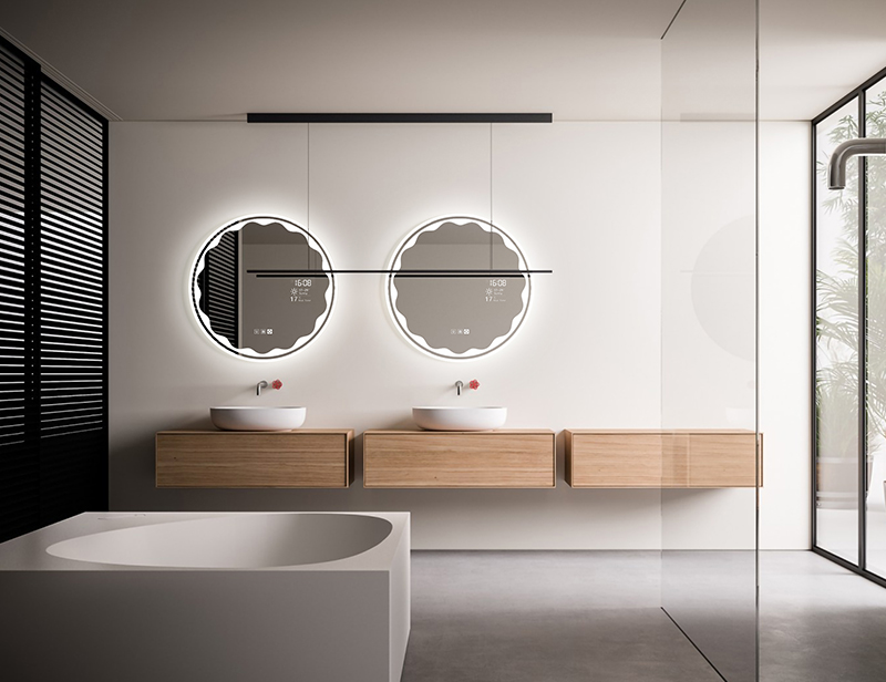Mosmile Hotel Round Anti-fog LED Bathroom Illuminated Mirror