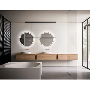 Mosmile Hotel Round Anti-fog LED Bathroom Illuminated Mirror