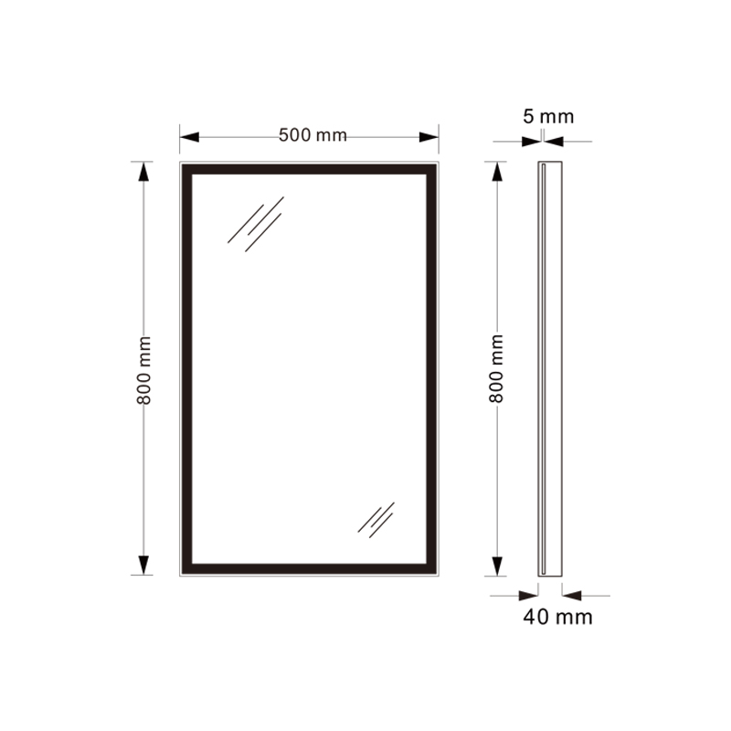 Mosmile Rectangle Defogging Plastic Framed LED Bathroom Mirror
