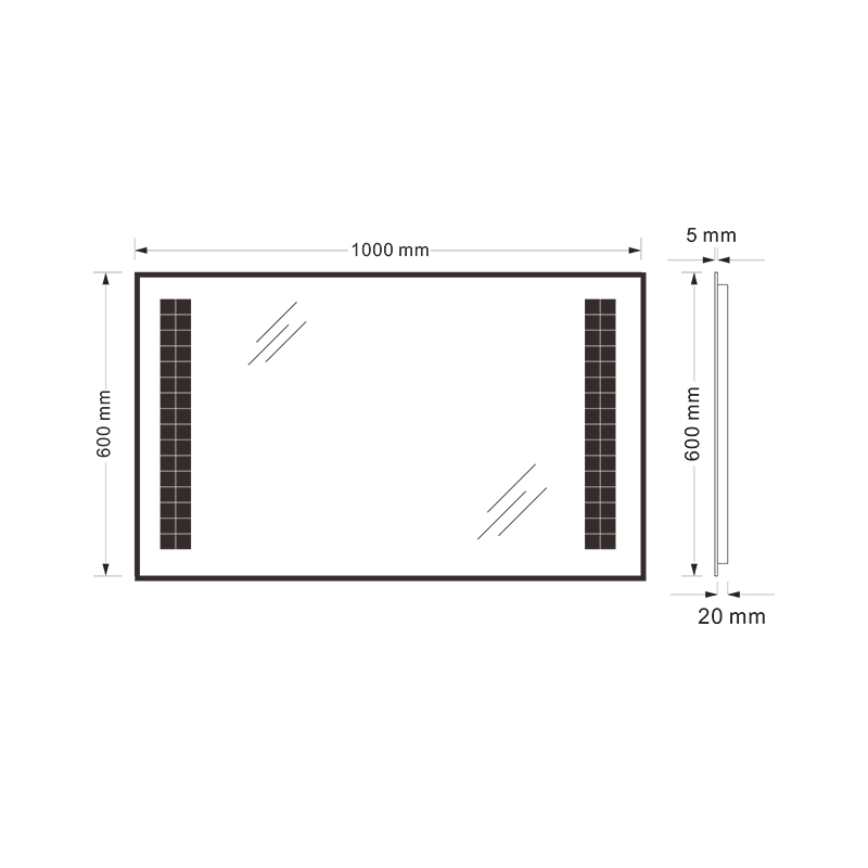 Mosmile Illuminated Frameless Fog Resistant Bathroom Mirror