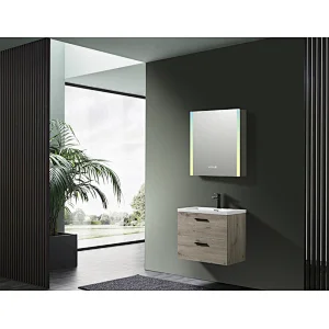 Mosmile Framed LED Dimming Bathroom Mirror Cabinet