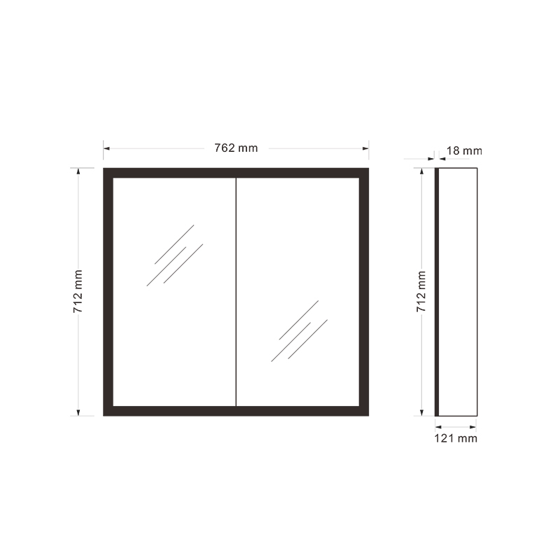 Mosmile Hotel 2 Doors LED Bathroom Mirror Cabinet