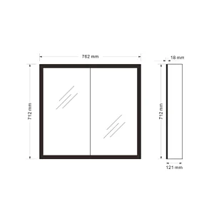 Mosmile Hotel 2 Doors LED Bathroom Mirror Cabinet