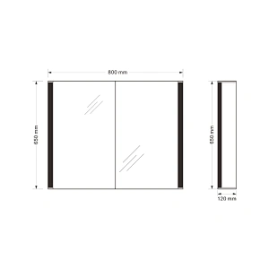 Mosmile Modern Framed LED Anti-fog Bathroom Mirror Cabinet