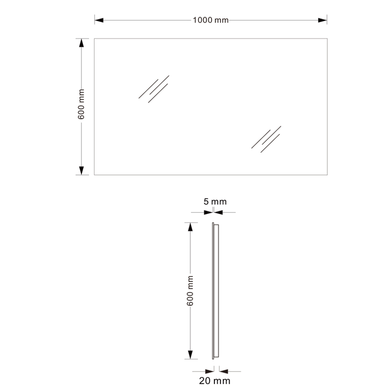 Mosmile Rectangle Defogging Wall LED Bathroom Mirror