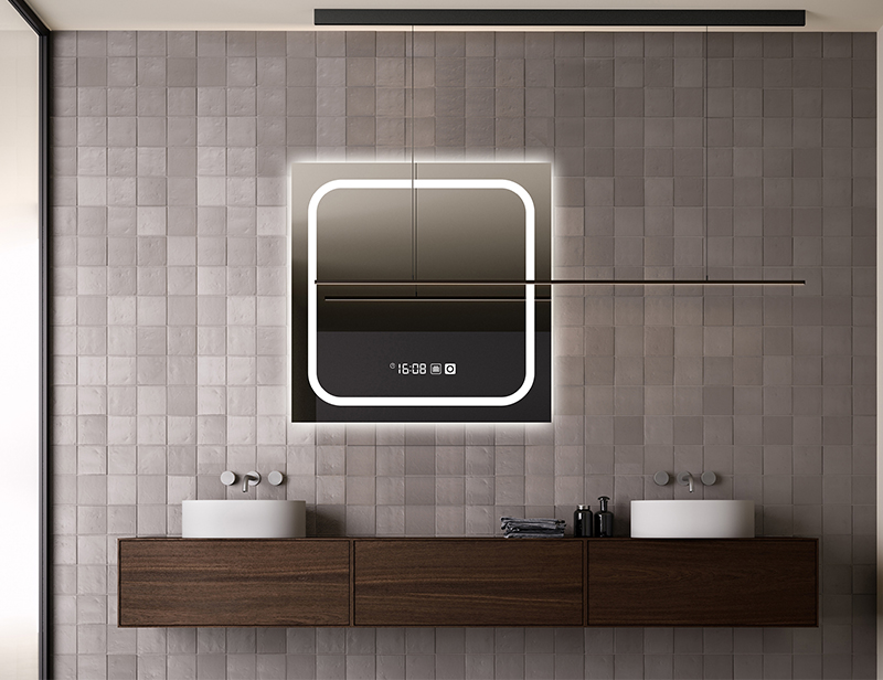 Mosmile Wall Hanging Square LED Backlit Light Anti-fog Bathroom Mirror