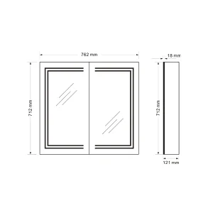 Mosmile Dimming LED Lighting Rectangle Bathroom Mirror Cabinet