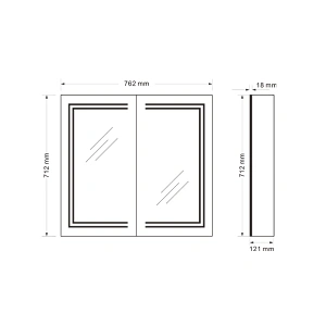 Mosmile Dimming LED Lighting Rectangle Bathroom Mirror Cabinet