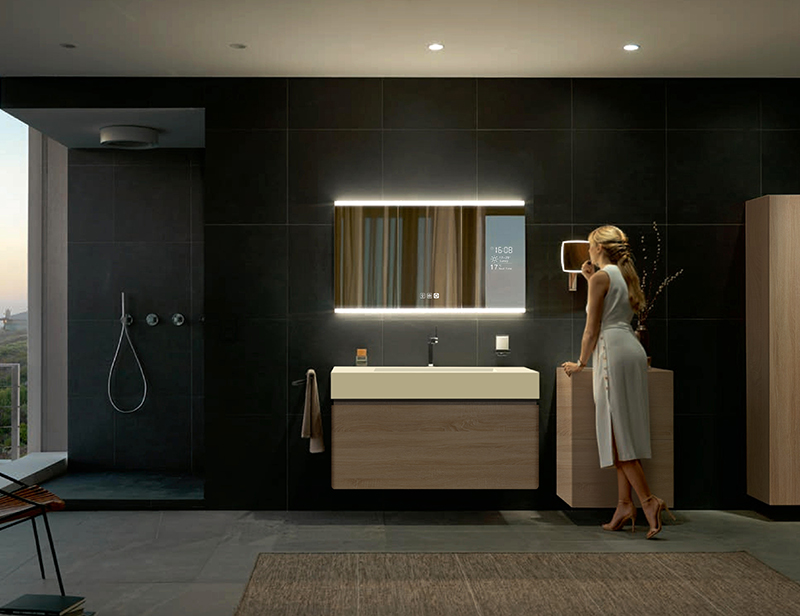 Mosmile Hotel Weather Framed LED Lighted Bathroom Mirror